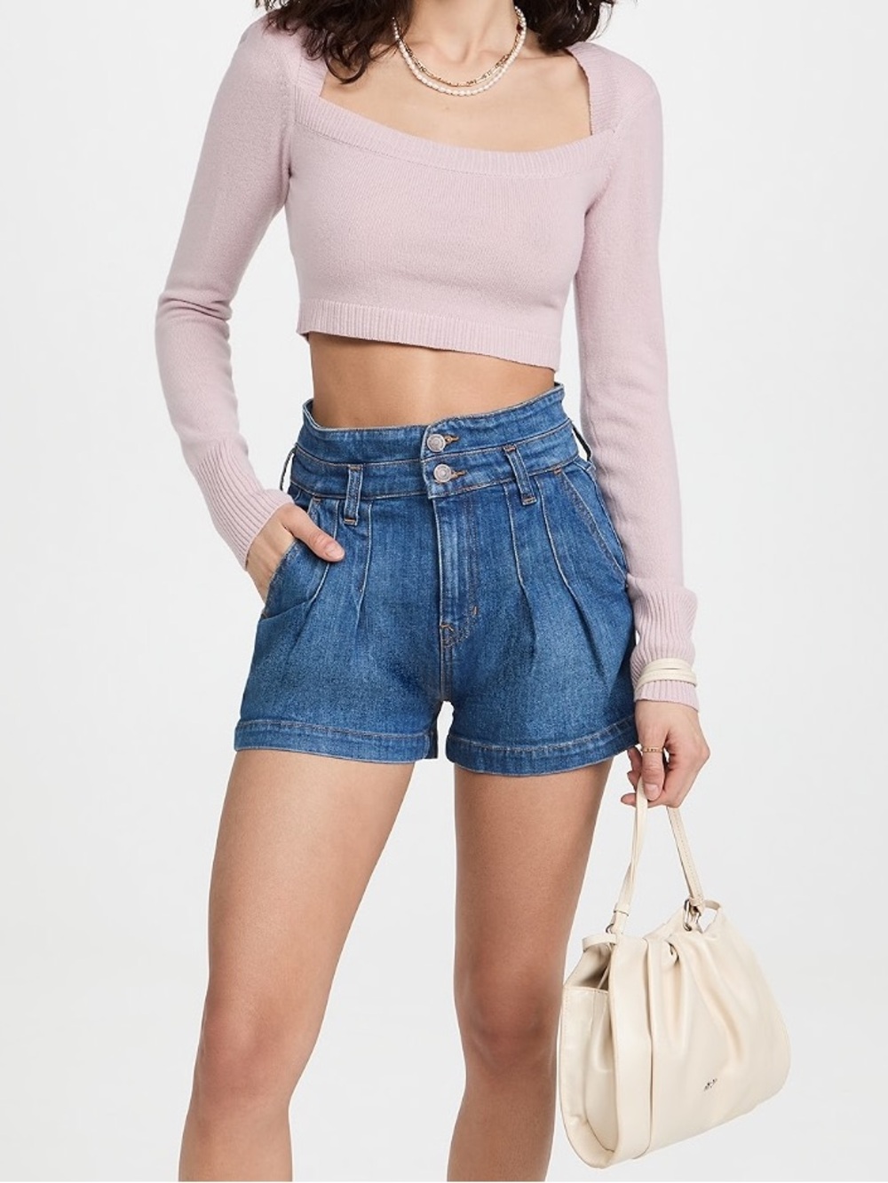 Veronica Beard Jaylen Denim High Waisted Shorts in Waterfall Wash Size 28 Boho